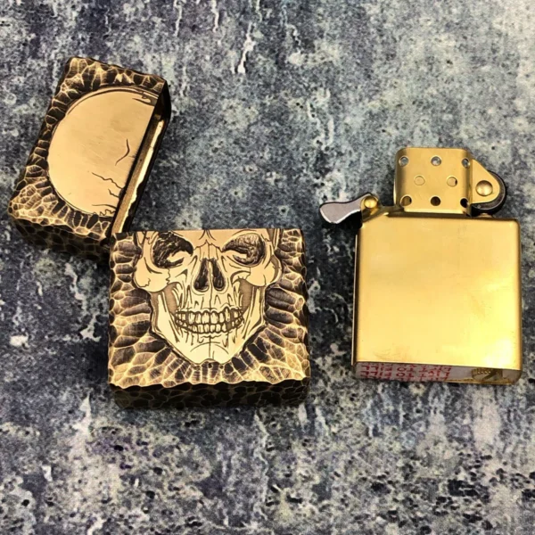 briquet essence tete de mort